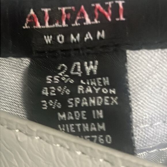 NWT ALFANI WOMAN OPEN BLAZER LINEN BLEND PANTS SUIT SIZE 24W - Picture 8 of 11